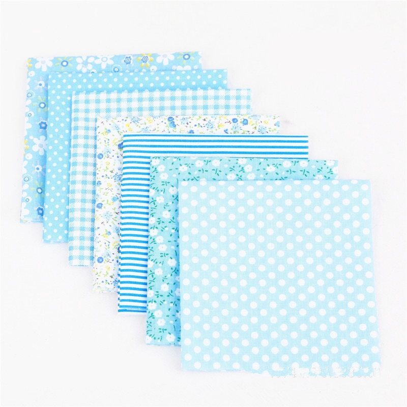 7pcs/lot Patchwork DIY Sewing Mixed Style Floral Print Cotton Fabric Cloth Crafts Bundle Sewing Material 25x25cm