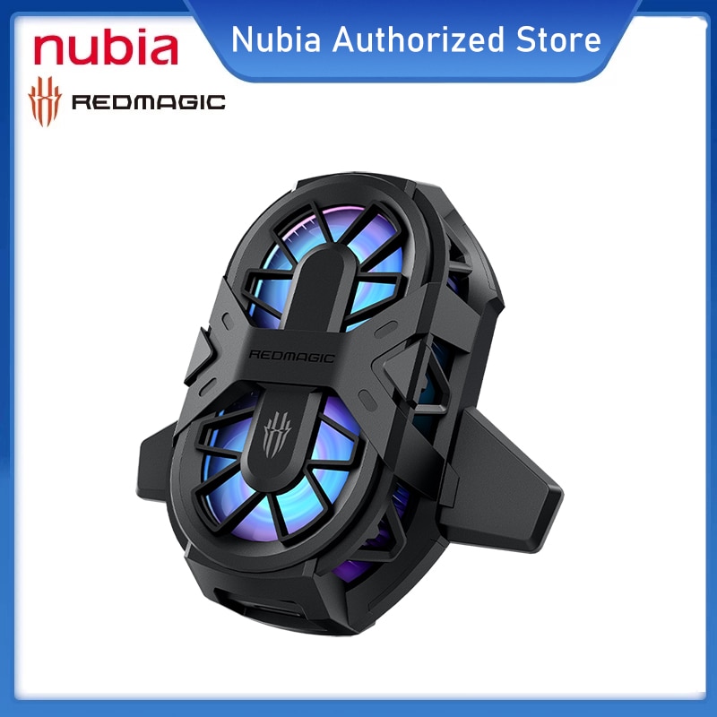 Nubia RedMagic 6 6pro Mobile Phone Cooling Fan Portable Dual Core RGB Gaming Phone Fan Cooler for Android iOS SmartPhone