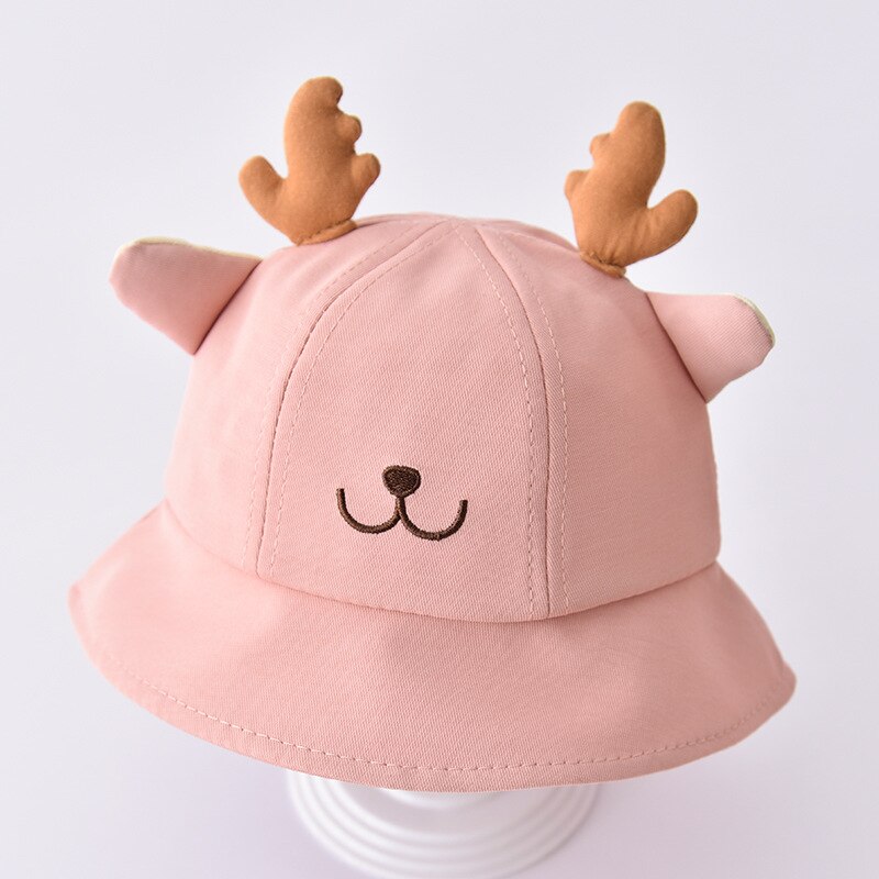 2022 Baby Bucket Hat Summer Leisure Sun Cap Animal Embroidery Boys Girls Fisherman Hats Kids Wide Brim Panama Caps: B