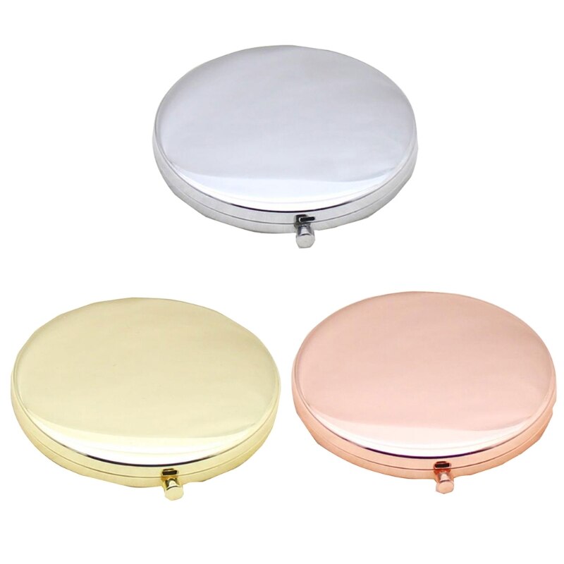 Folding Double Light Metal Portable Makeup Mirror