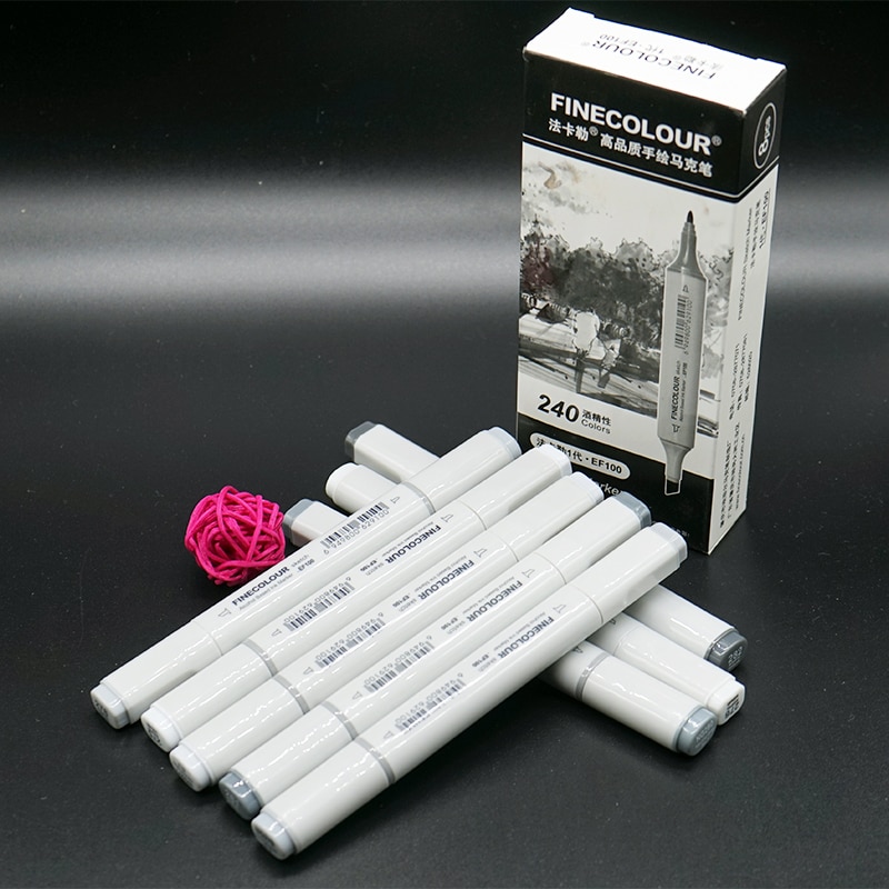 Greys 7 stijlen inkt op alcoholbasis met dubbele punt, neutrale grijze kleur, schetsset, manga-tekenmarker, grijze tinten manga