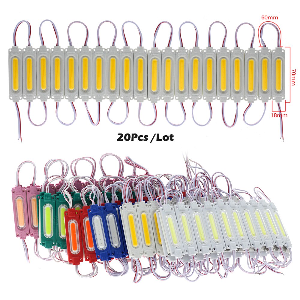 Led modul  dc12v 2w vandtætte led moduler til udendørs reklame baggrundsbelysning modul rgb hvid blå rød grøn 20 stk/parti