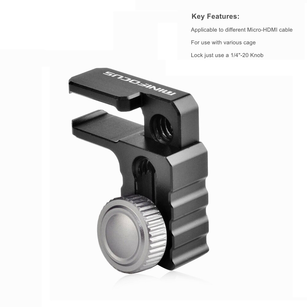 Camera Cable Clamp - HDMI Lock Adapter - Aluminum Alloy - for Cage & Monitor - for Sony A6400/A6500/A6300