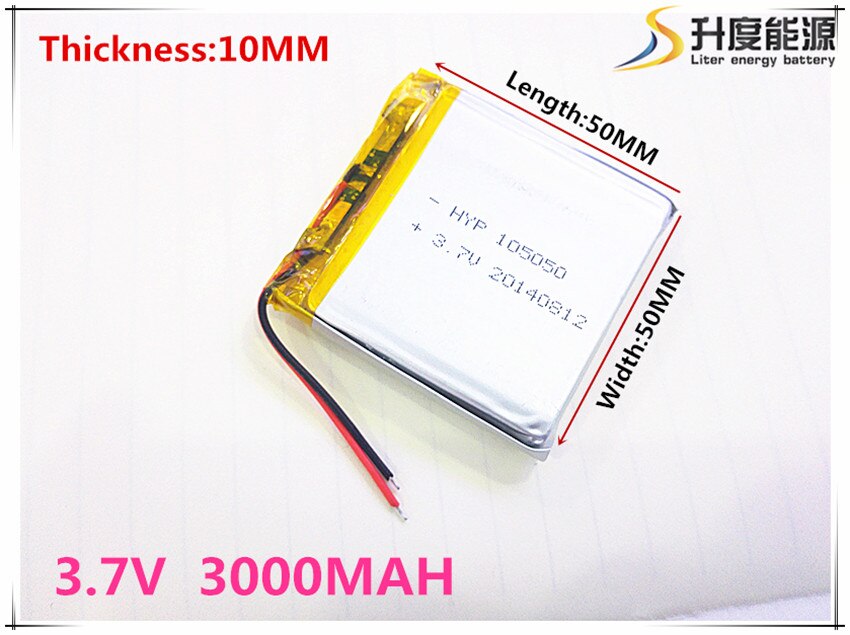 1 stks/partij 105050 3.7V 3000mah lithium-polymeer Batterij met Bescherming Boord Voor PDA Tablet Stuks Digitale Producten