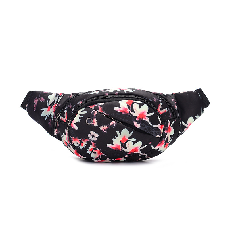 ¡Novedad! Riñonera a la con estampado Floral/colorido para mujer, riñonera informal, bolsa deportiva de viaje para el pecho: Winter Jasmine