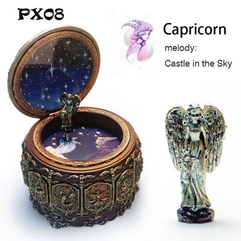 Twaalf Sterrenbeelden Met Led Flash Retro Zodiak Twaalf Constellatie Muziekdoos Handgemaakte Art Muziekdoos Valentijnsdag Bbirthda: Capricorn