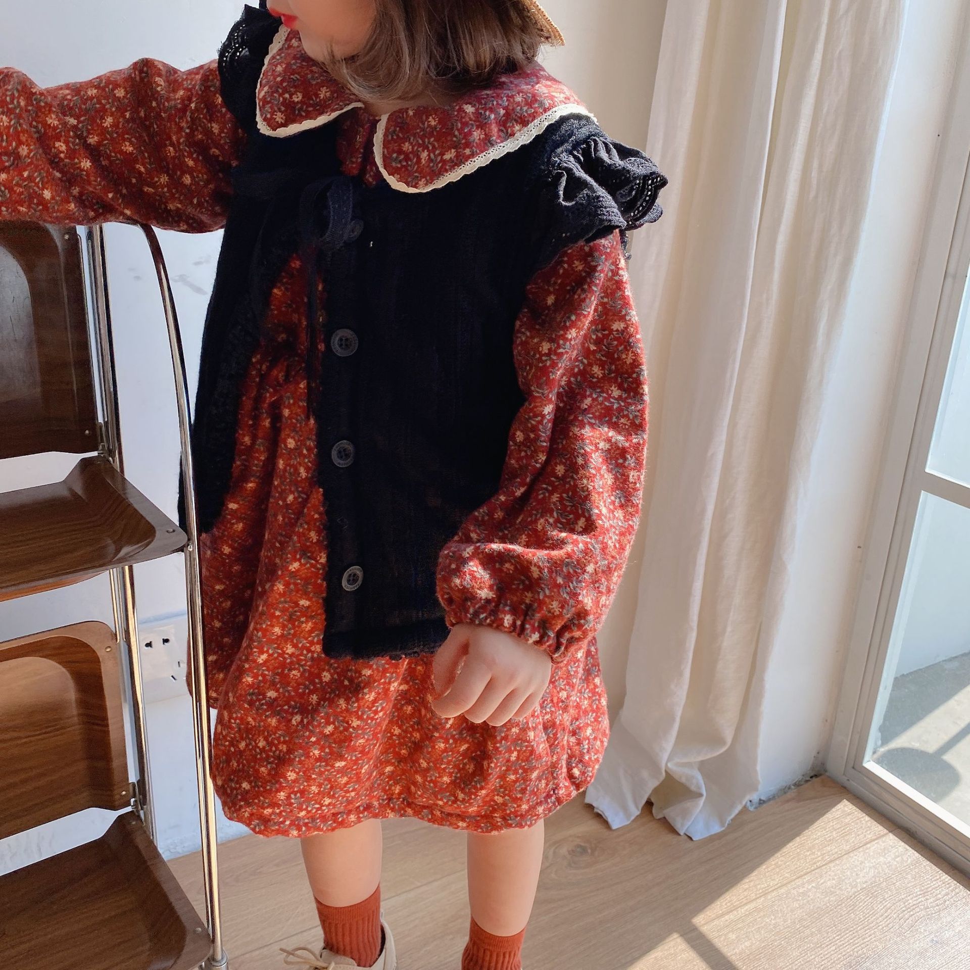 2020 autunno Inverno Nuovo Arrivo Delle Ragazze di Modo Caldo Gilet in mucchio per Bambini di Disegno Coreano Gilet Bambini Gilet di Pelliccia: nero / 2T