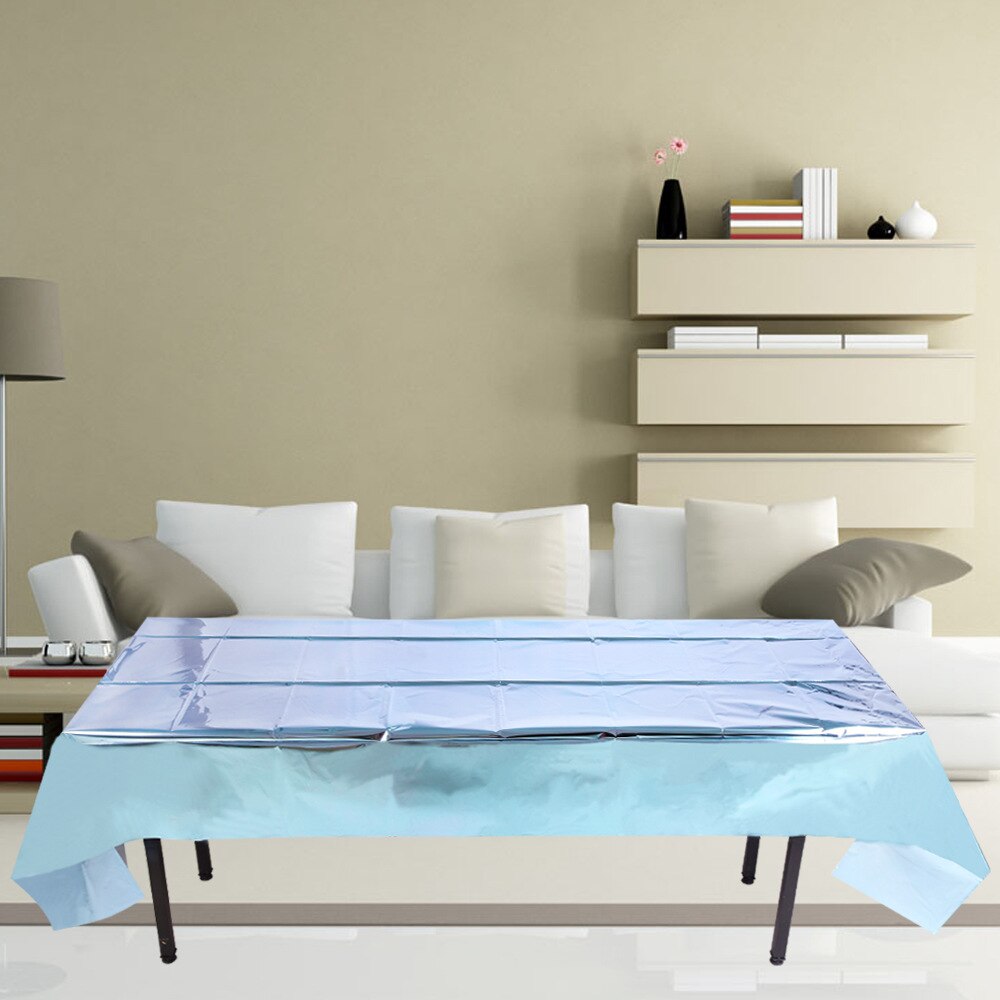 60 x 180cm vandtæt dug glitter folie fest rosa guld borddæksel rektangulær fødselsdag dug bryllup fødselsdag: Blå