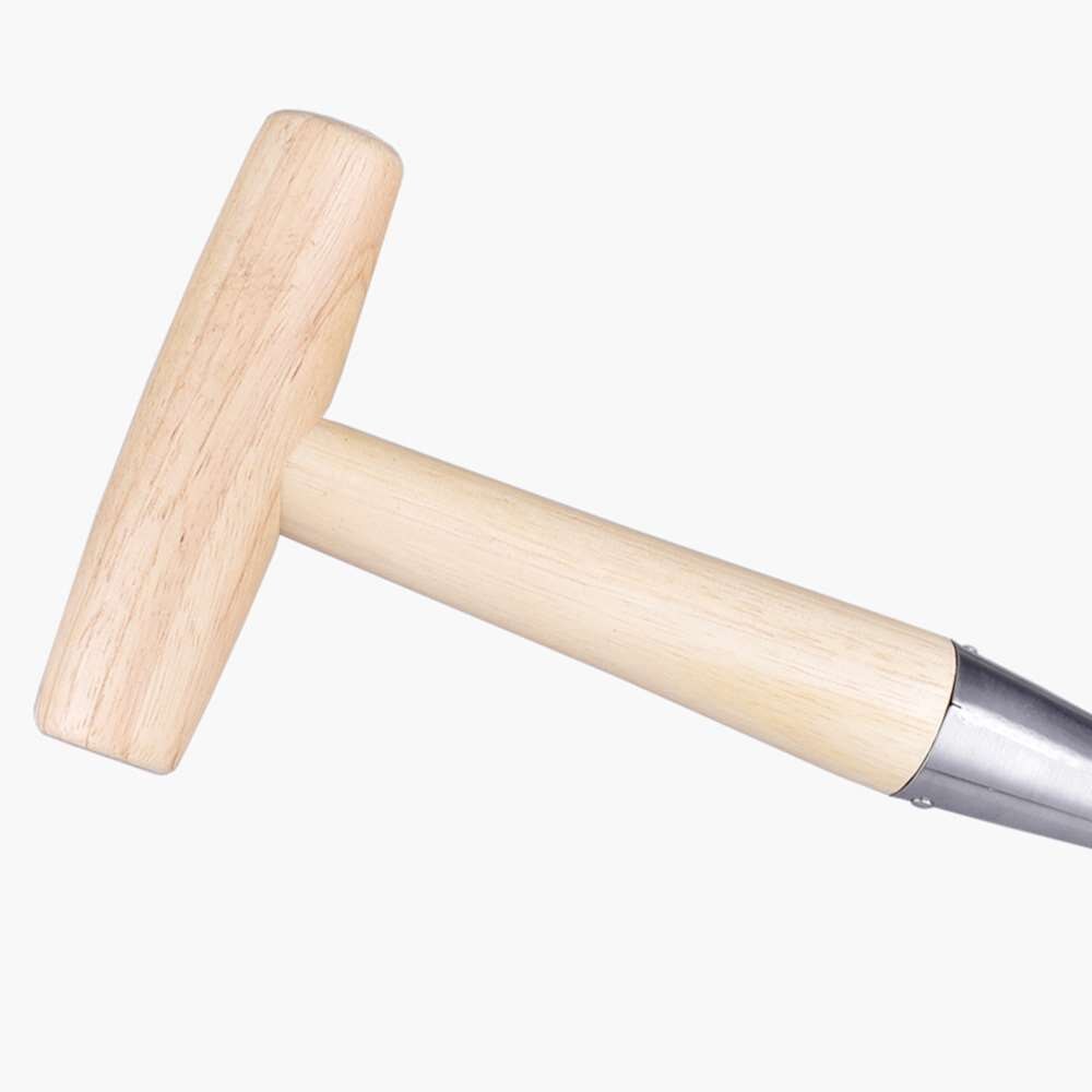 Garden Hole Punch Planter Dibber Planting Bulb Flower Root Depth Planter Durable Wood Steel Gardening Tool