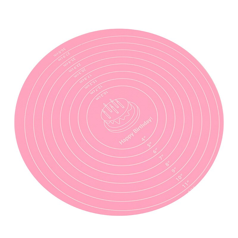 30Cm Ronde Siliconen Bakken Cake Deeg Mat Placemat Cake Deeg Gebak Pad Bakken Levert Keuken Koken Gereedschap Accessoires: Pink