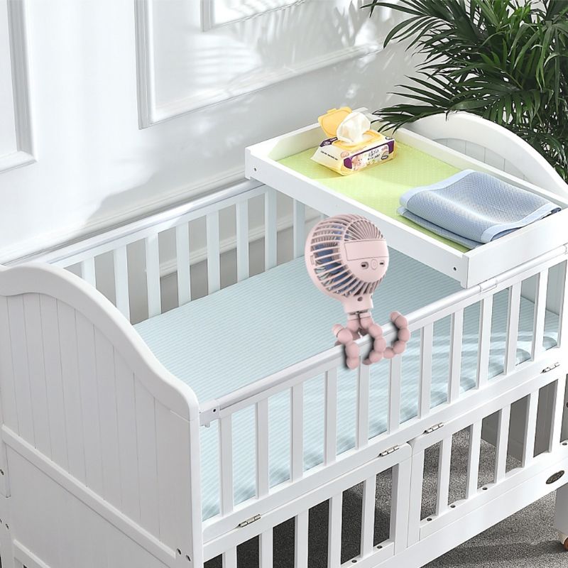 Mini soporte colgante portátil en forma de pulpo, ventilador de carga USB ajustable, enfriador para cochecito de bebé, Uso del estudiante