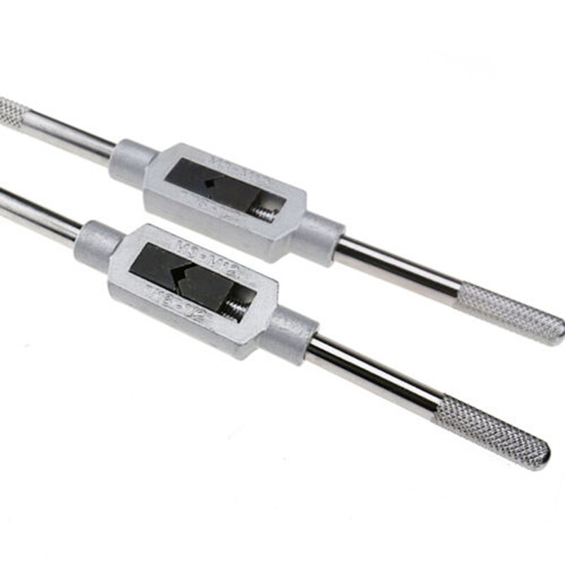 M6-M20 1/4" -3/4" Tap Handle Adjustable Reamer Tapping Wrench Tool Metal Durable Jaws Screw Extractors Reamers Straight Handle