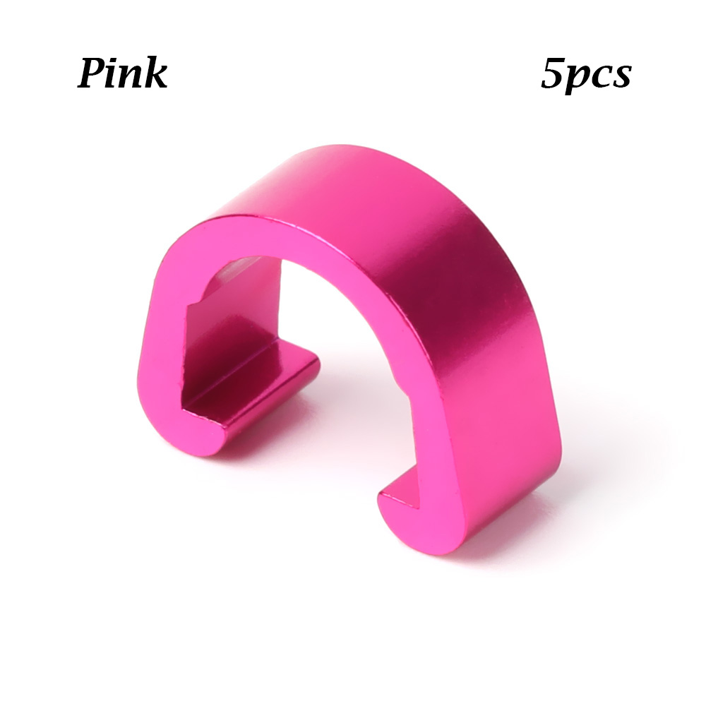 5Pcs Aluminum Alloy MTB Bike C Shape Clips Bicyle Housing Hose Brake Cable/Line Buckles Case Outdoor Cycling Clasps Parts: Pink