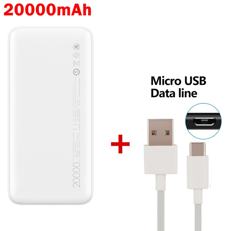 XiaoMi Redmi Power Bank 20000mAh 10000mah 18W Quick Charge XiaoMi Redmi Power Bank Dual USB Two-way Charging Portable Charger: 20000mAh Add Micro