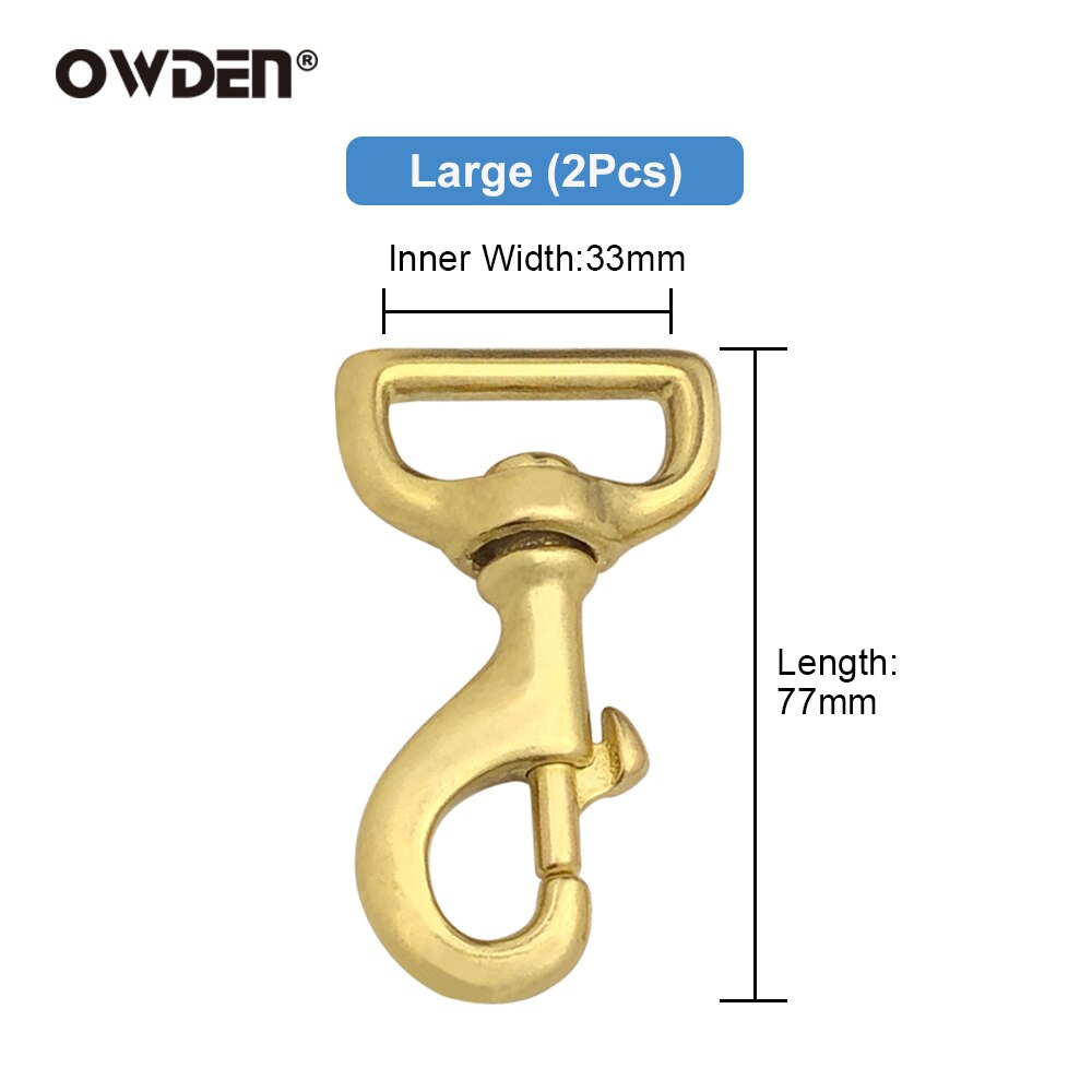 OWDEN 2Pcs Pure Solid Brass Trigger Swivel Eye Bolt Snap Hook