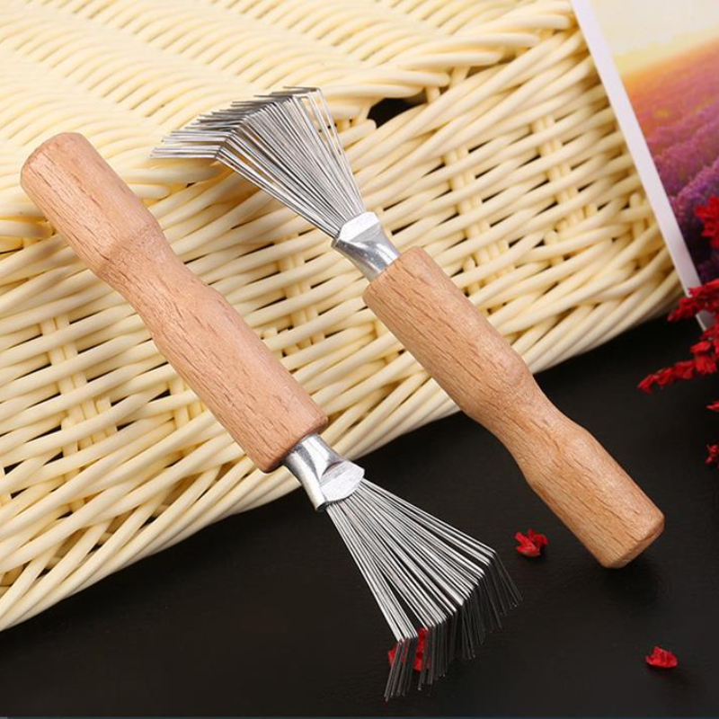 1Stck Holz Kamm Reiniger empfindlich Reinigung Abnehmbare Haar Pinsel Kamm Reiniger Werkzeug Griff Embeded Werkzeug Gebrochen Haar Reiniger