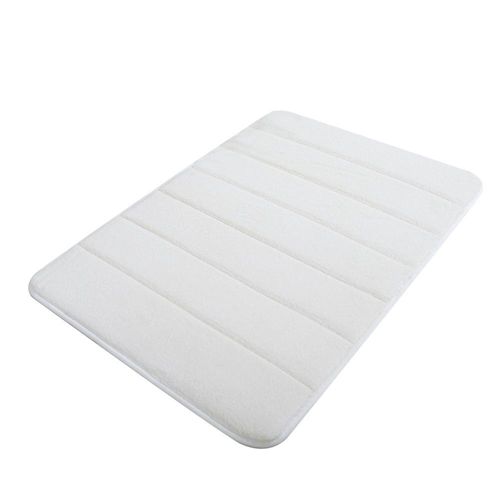 40-60cm Water Absorption Rug Bathroom Mat Shaggy Memory Foam Bath Mat Set kitchen Door Floor Mat Carpet For Toilet Non Slip L*5: White