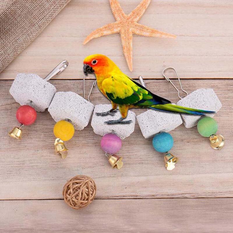 nouveauté perroquet bouche meulage blabla pierre oiseau jouet molaire pierre Cage jouets perruche calopsitte Budgie produits