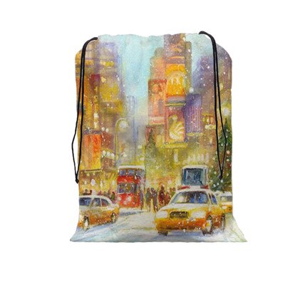 De zak vrolijke kerst print tas kerst trekkoord tassen dames multi-stijl reisrugzak wolesale: 03