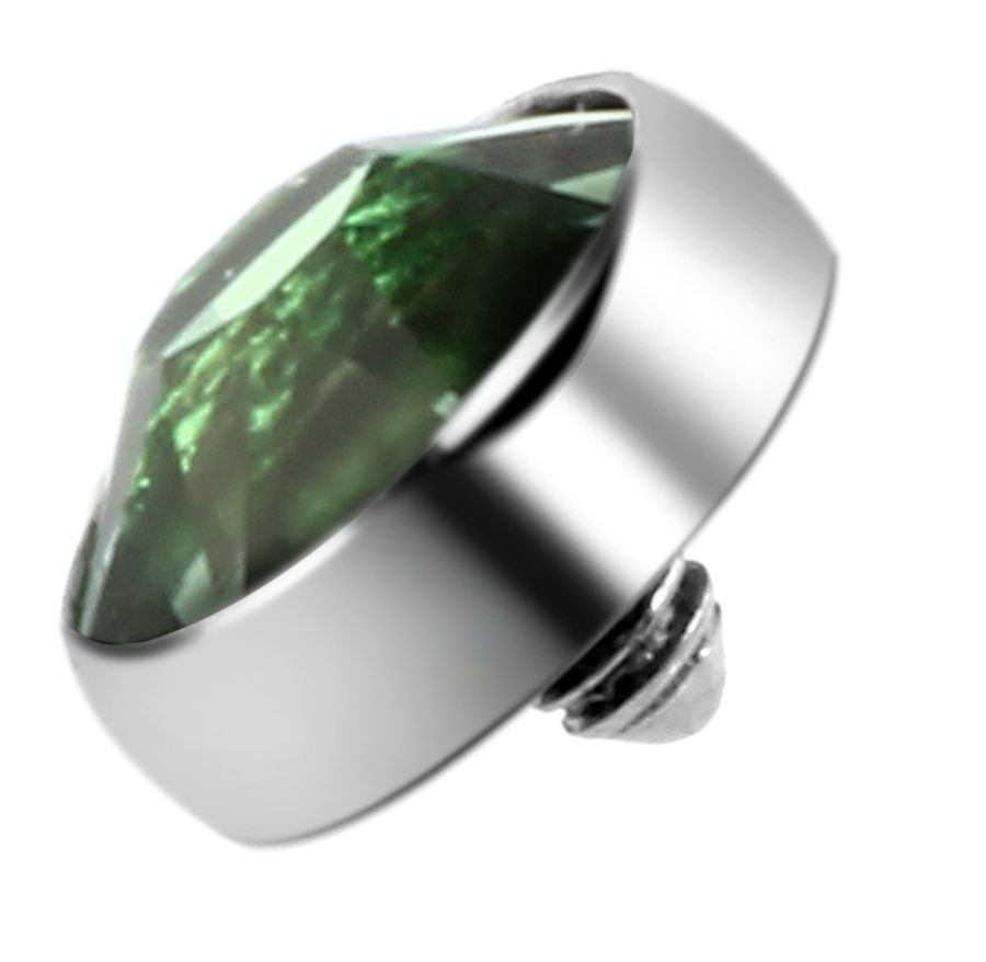 1 pieza G23 Piercing de titanio Micro Dermal CZ gema Micro ancla dérmica cristal Top Piercings dérmicos Piercing de superficie 14G joyería del cuerpo: Con recubrimiento de titanio