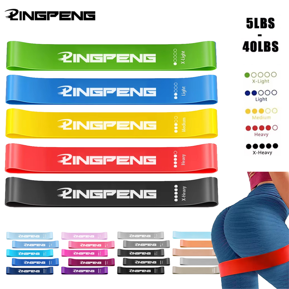 Treningsstudio med strikk, treningsutstyr, yogamotstandsbånd, finn treningsvolum, treningsøkt, kroppsbygging, pilates