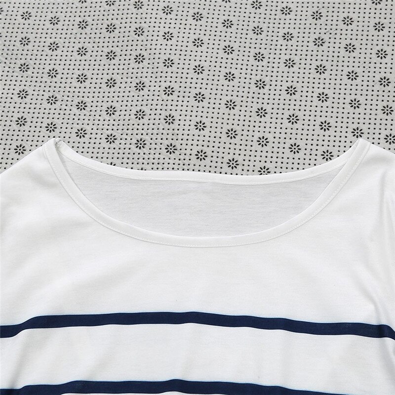Kvinder multifunktionel amning gravid t-shirt tøj mor gravid ammende barsel langærmet stribet bluse 2