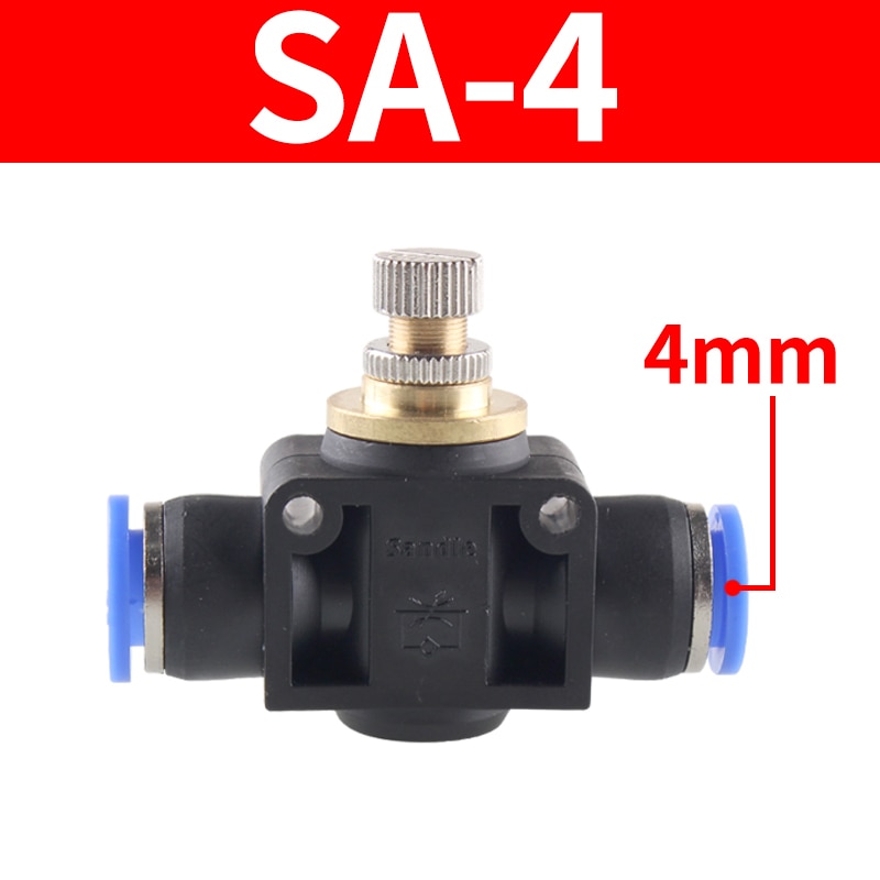 throttle valve SA 4-12mm Air Flow Speed Control Valve Tube Water Hose Pneumatic Push In Fittings: 4mm