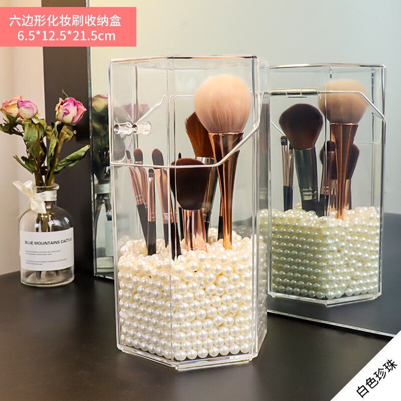 Caja de almacenamiento de acrílico para cosméticos, organizador pequeño de lápiz labial de maquillaje, almacenamiento de artículos de plástico, tocador, portalápices, HX50ST: Style 5