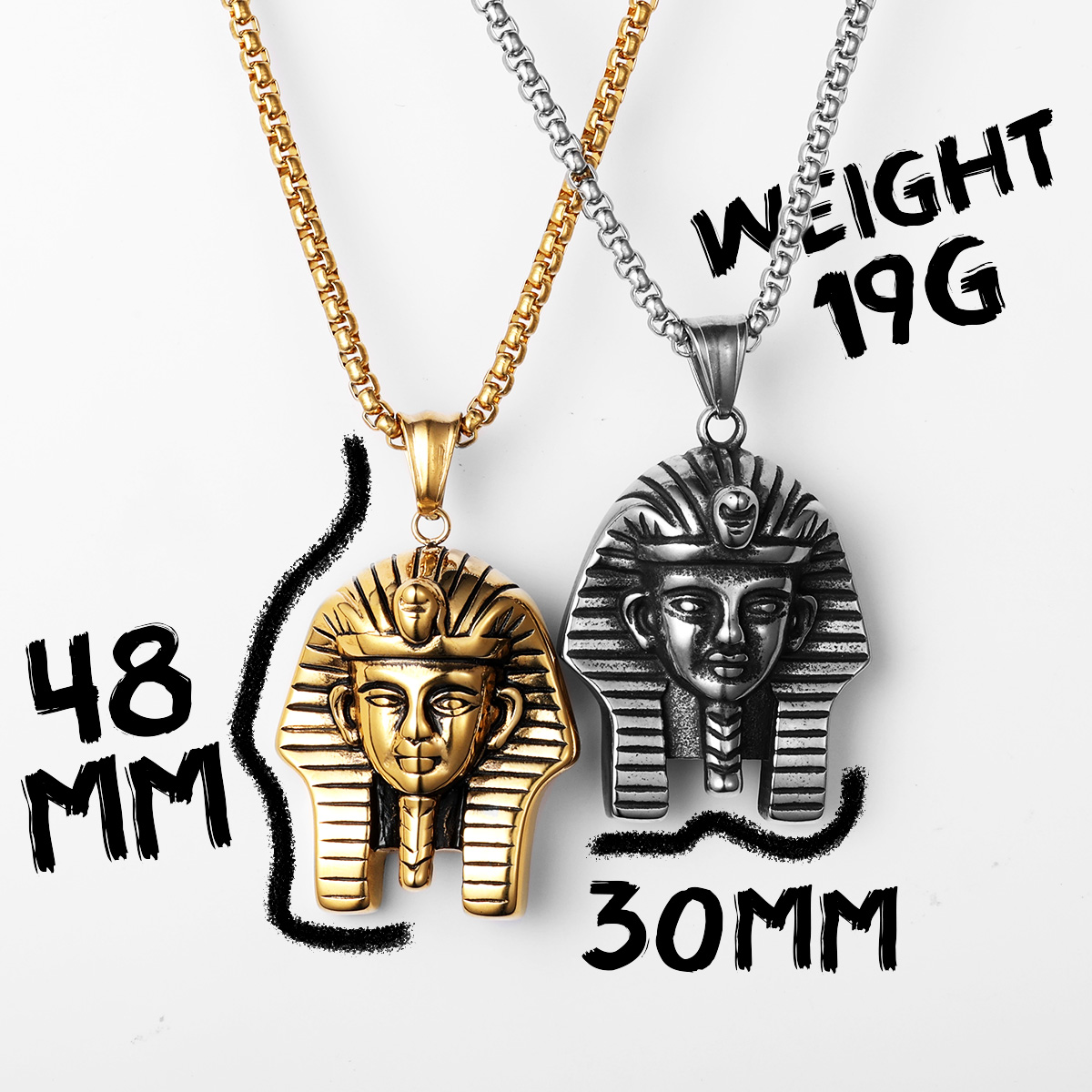 Colliers en acier inoxydable pour hommes et femmes, pharaon égyptien, Sphinx, pendentif de la présidence, amulette injuste, bijoux , , choses sympas