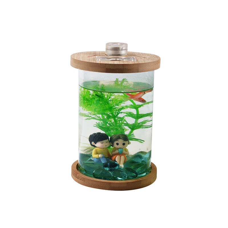 Transparent Glass Fish Tank Small Living Room Tabletop Decorative Fish Tank Removable Aquarium Christmas