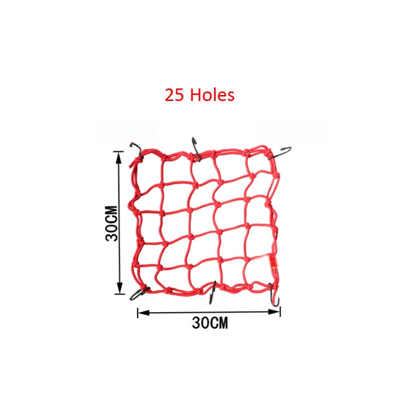 Red de carga para bicicleta, 30x30cm, 25 agujeros, bolsa de almacenamiento de equipaje, hilo, malla: Red