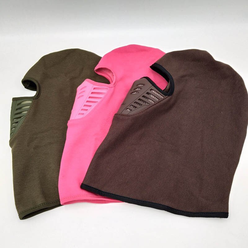 Warm Full Face Mask Cover with Breathable Mesh Silicone Panel Winter Fleece Neck for Adults QP2