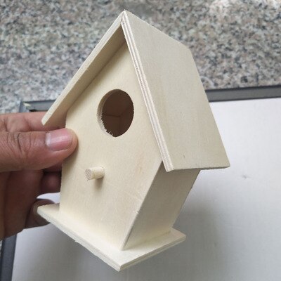 Wooden Bird Nest Hanging Bird House Natural Wooden Bird Cage Resting Place Wall-Mounted Outdoor Birdhouse Wooden Box: C