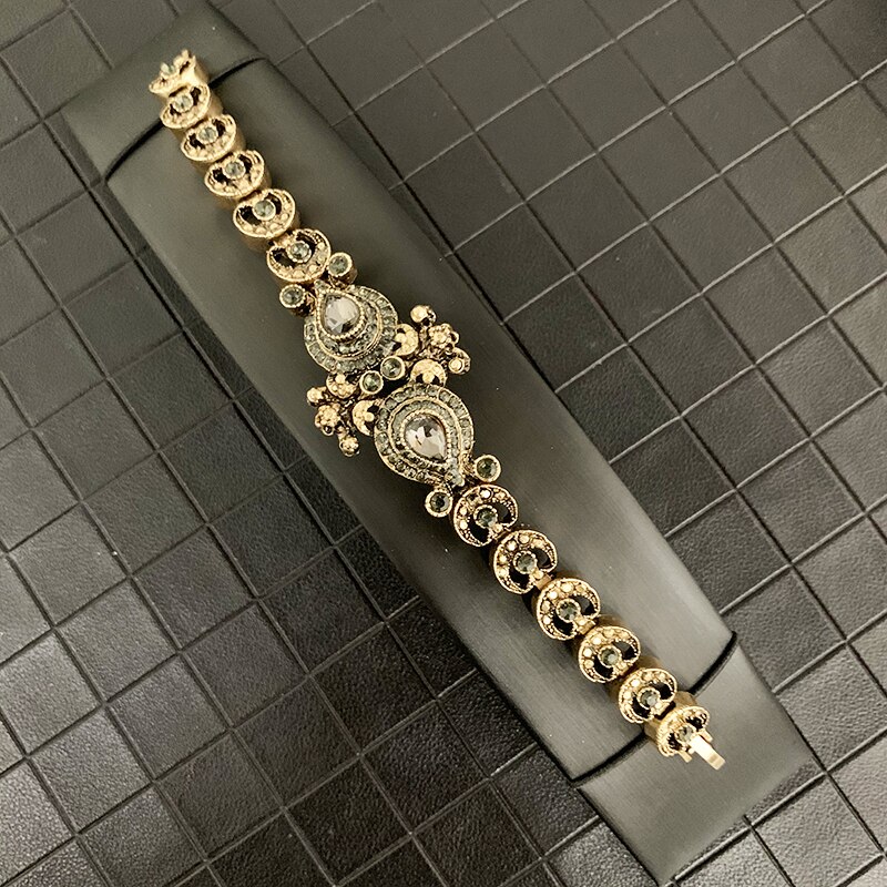 Fashionable Turkish Style Ethnic Jewelry Set Vintage Fancy Flower Jewelry Set Earring Necklace Ring Bracelet Crown Bijoux