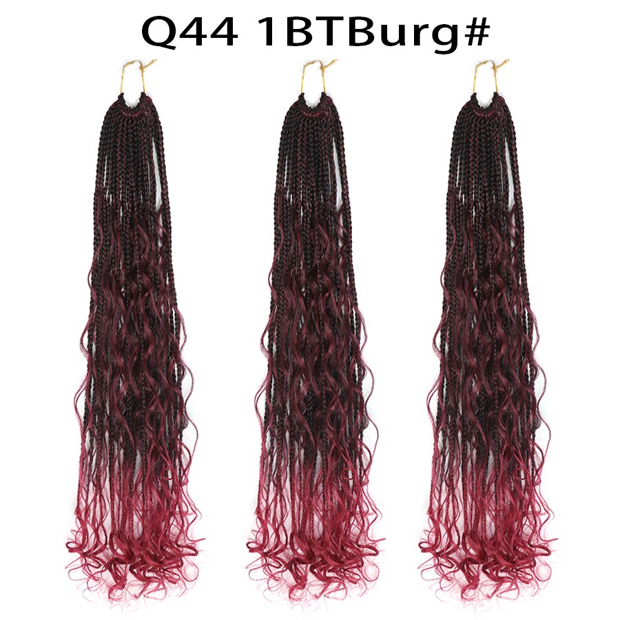 LISI HAIR Crochet Box Braids 22Strands Crochet Hair Bundles Synthetic Hair Extensions Braiding Hair Blonde Balck Grey Red Brown: T4/27/30