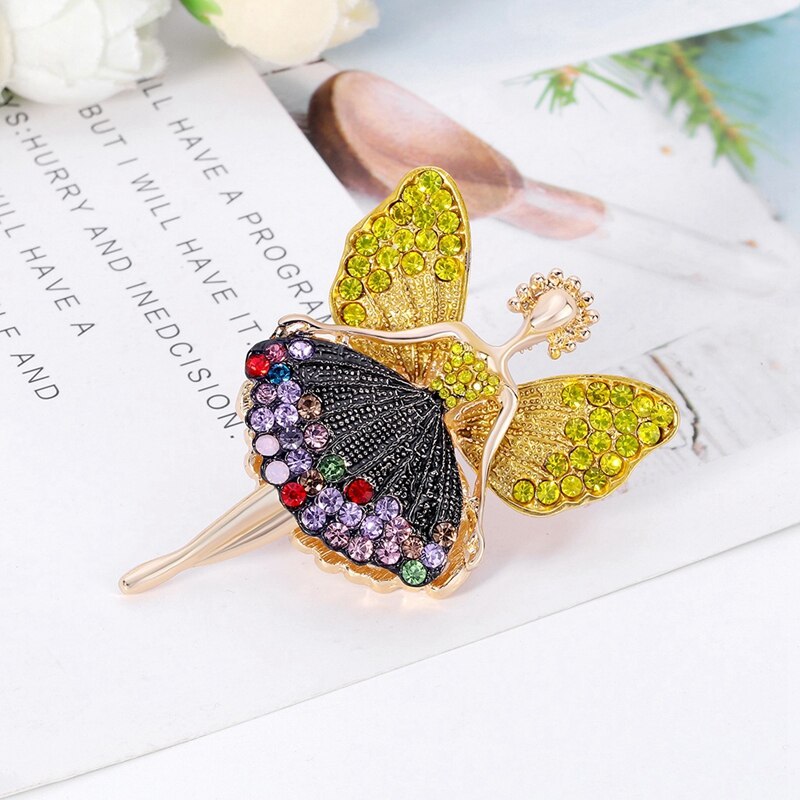 retro Karikatur Schmetterling Mädchen Brosche Schönheit Kleid Dame Broschen Party Büro Brosche Stifte