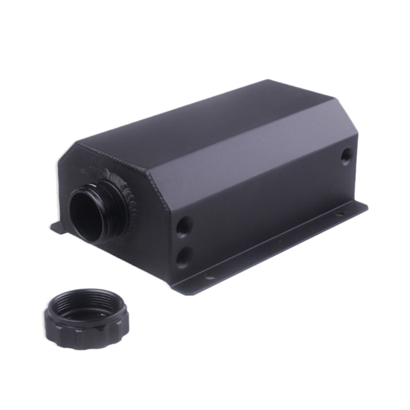 2l aluminiumslegering motor brændstoftank olie åndbar pot udstødningsfilter tank universal biltilbehør sort