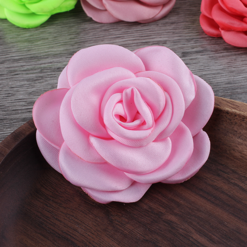 Flores de satén quemadas para el cabello, accesorios para el cabello, flores de tela Floral asadas para ramo de bodas, diademas de 10 piezas y 6CM: Naranja