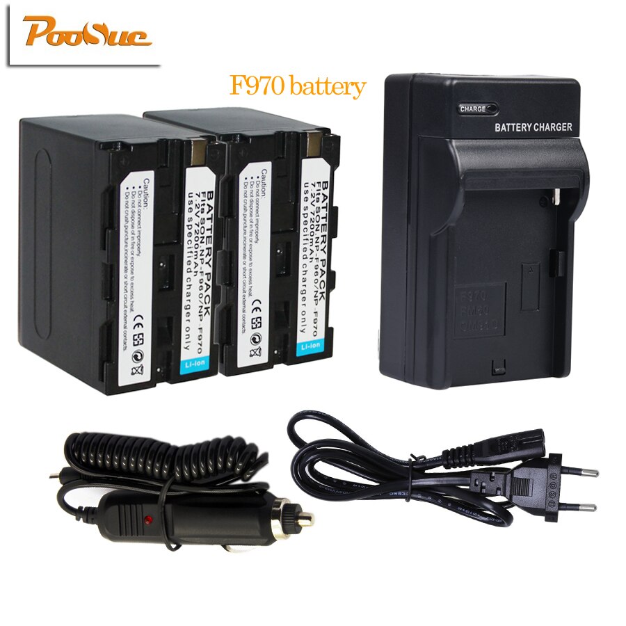 2 pcs NP-F960 NP-F970 NP-F960 NP F960 batterijen + NP 970 batterij Oplader Voor Sony DCRVX2100 HDRFX1 HDRFX7 HD1000U HVRZ1U PM092