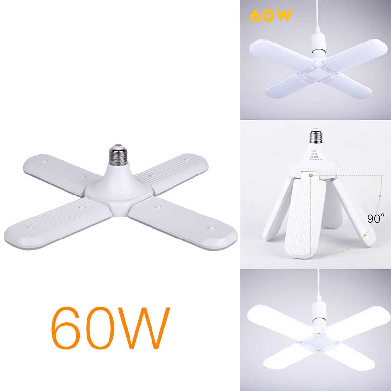 Super Bright Garage Light E27 Led Bulb High Bay Light 220V Workshop Light 30/45/60W Warehouse Industrial Lamps for Garage: 60W  4 blade