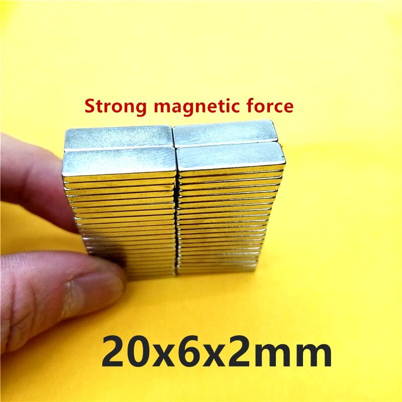 5/10/20/100Pcs Magneet Encoder 20X6X2 Mm Sterke Magnetische Standaard 20*6*2 Mm/20Mm X 6Mm X 2 Mm