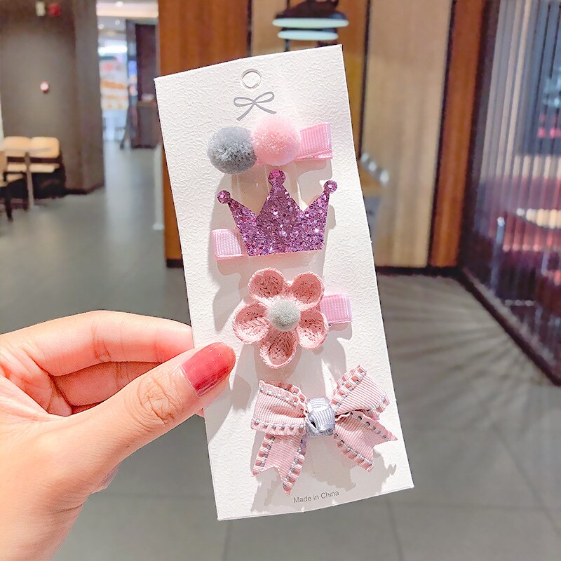 3Pcs Meisje Haarspelden Kinderen Cartoon Bloem Haarspelden Haarspeldjes Meisjes Mooie Kleuren Hair Clips Kids Baby Zoete Haaraccessoires: 03 4pcs