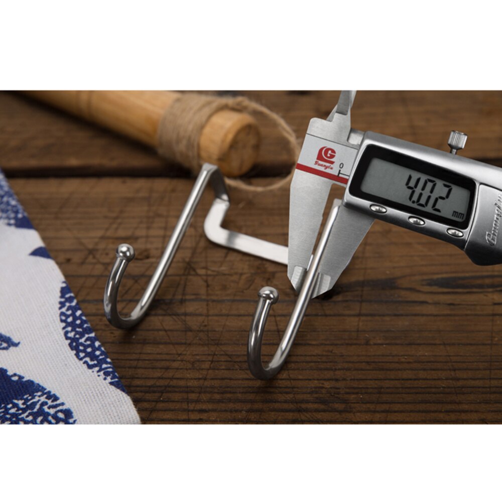 2 Pack Over Cabinet Door Double Hooks Strong Stainless Steel Multiple Use S Shaped Hanging Over The Door Hooks Use for Kitchen