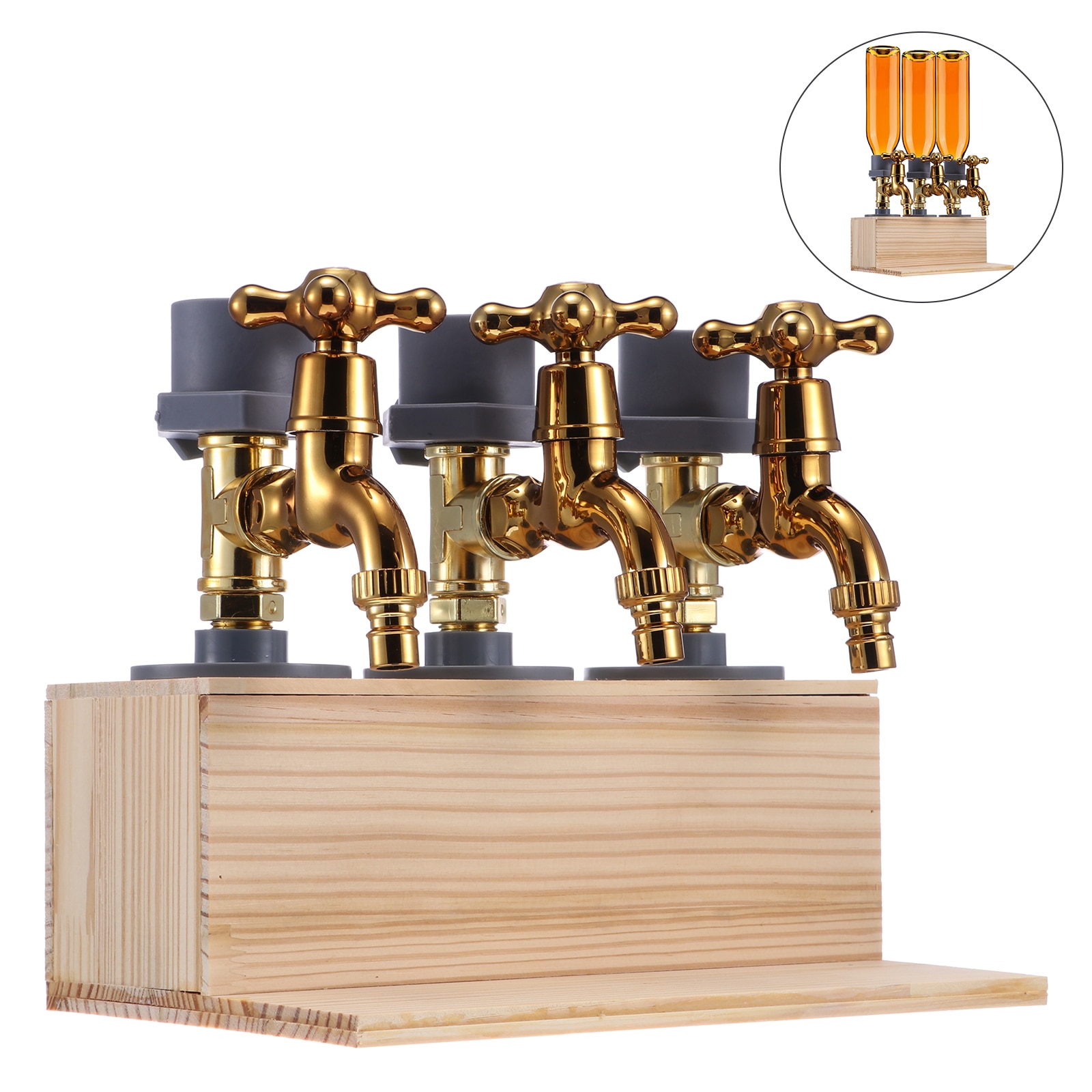 Distributeur de vin en forme de robinet en bois, distributeur d&#39;alcool, carafe à whisky et liqueur, support de robinet de bière, distributeur de Shot pour Bar de fête à domicile