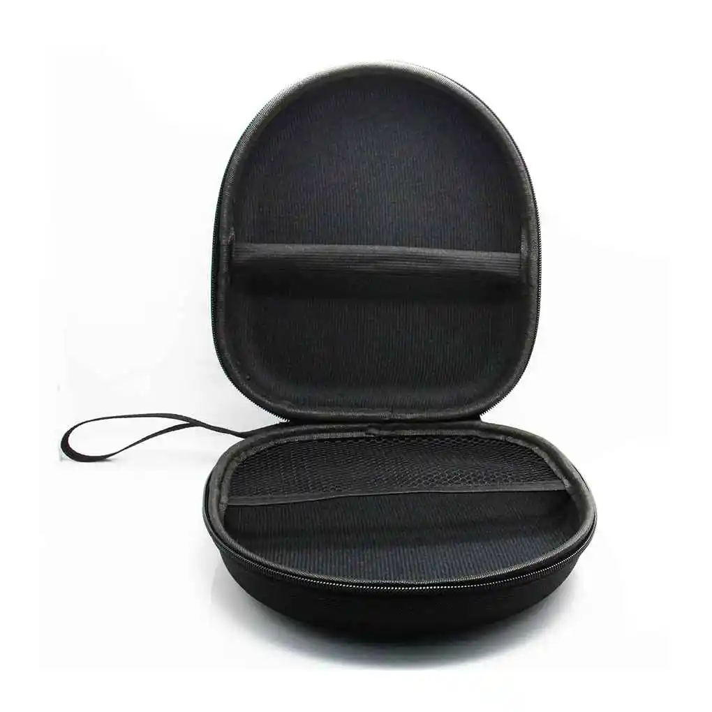 Estuche de transporte para auriculares Estuche para auriculares a prueba de golpes Capacidad Contenedor para auriculares de mano Suministros de viaje para empresa Negro