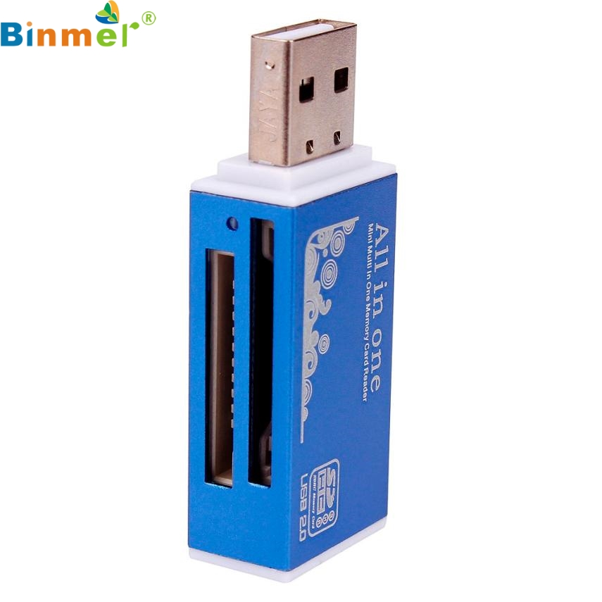Binmer Factory Price USB 2.0 All in 1 Multi Memory Card Reader For Micro SD SDHC TF M2 MMC 60310