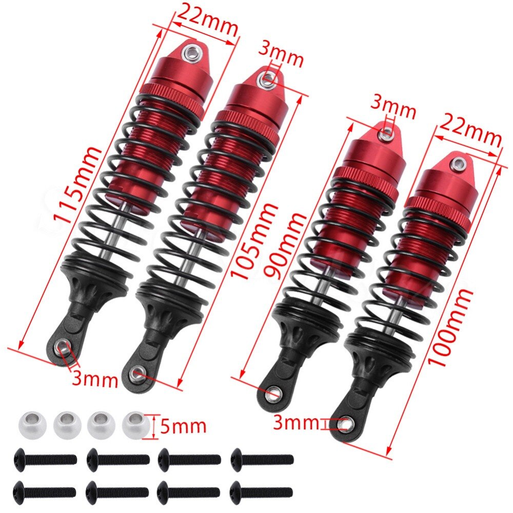 RC Car Shock Absorbers - Metal - for Traxxas Slash 4x4 2WD - Upgrade Parts