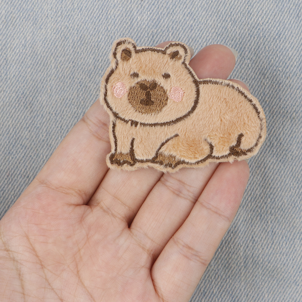 Parche bordado de capibara bonito, parches para planchar con animales de dibujos animados para ropa, parches adhesivos para ropa, insignias para coser DIY