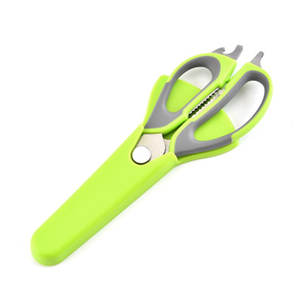 Scissors kitchen Scissors Shear Stainless Steel Multifunctional Heavy Duty Sharp With Magnetic Holder For Food Meat Fish Scissor: Green