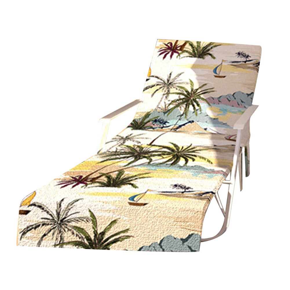 For Sun Lounger Foldable Hotel With Pockets Beach Chair Cover Patio Pool Vacation Soft No Sliding Sunbathing Washable Dustproof: 5